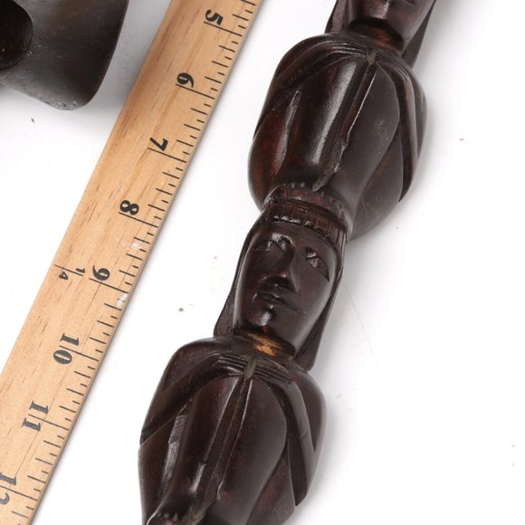 Vintage Indonesian Hand Carved Wood Tribal Figural Water Dipper Ladle Wall Decor - Picture 5 of 12